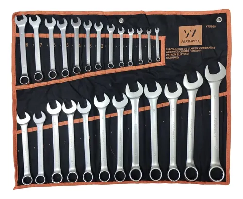JUEGO DE LLAVE FIJA 25 PCS