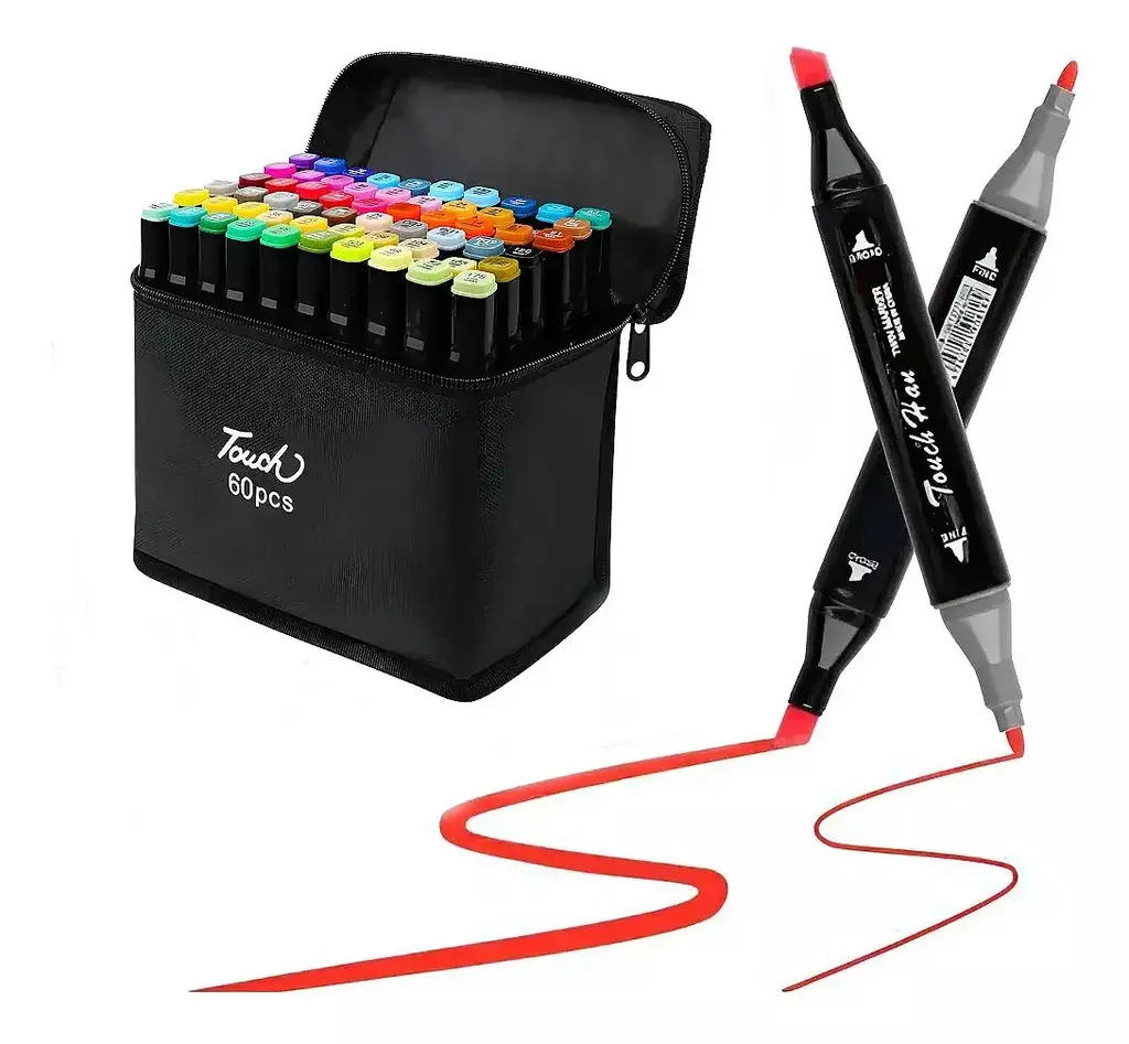 Marcadores Doble Punta Estuche X60 Colores Touch Negro 60