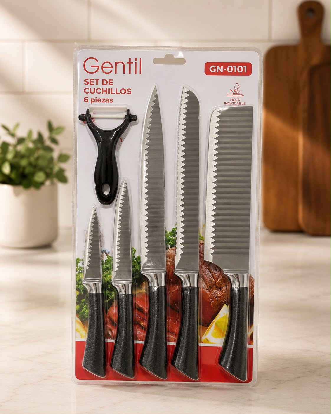 SET DE CUCHILLOS EN BLISTER 6PCS
