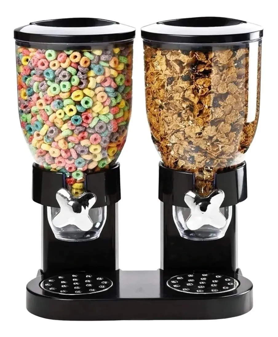 DISPENSER CEREAL DOBLE NEGRO 