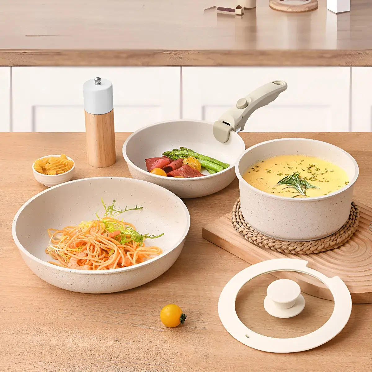 SET OLLAS 5 PCS MANGO DESMONTABLE