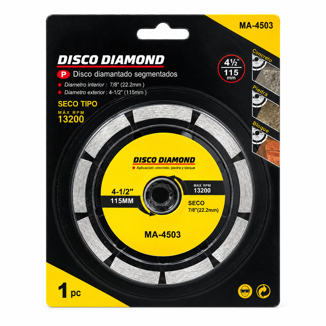 DISCO DIAMANTADO SEGMENTADO PACK X10 MA-4503