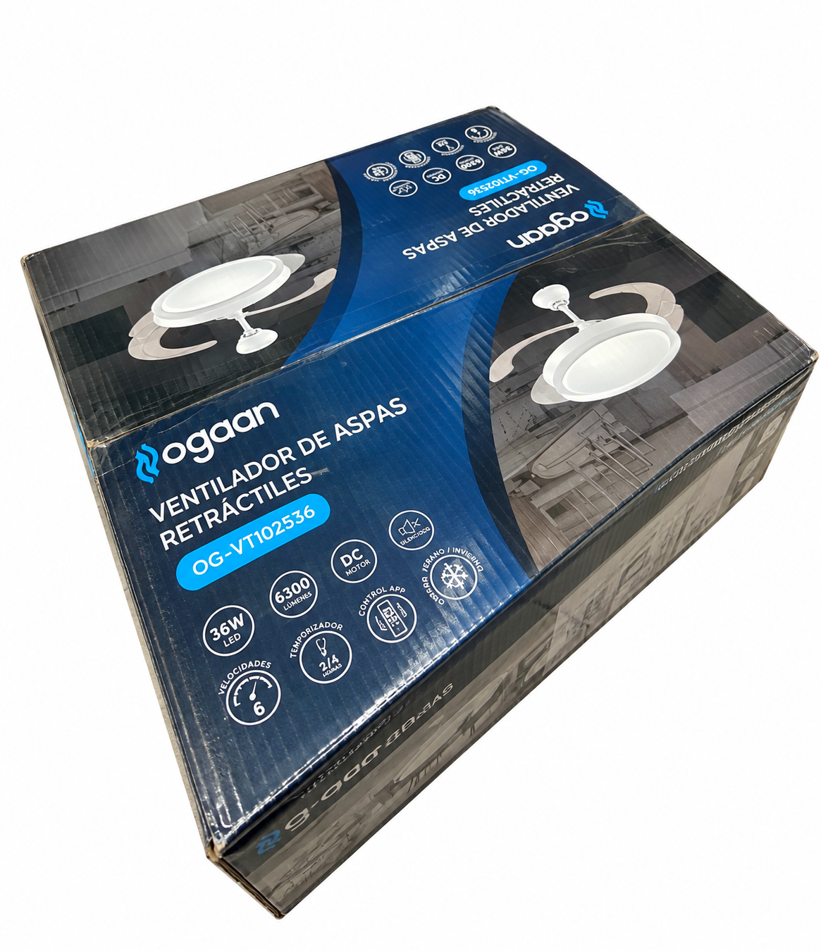 VENTILADOR RETRACTIL "OGAAN" BLANCO/NEGRO OG-VT102536